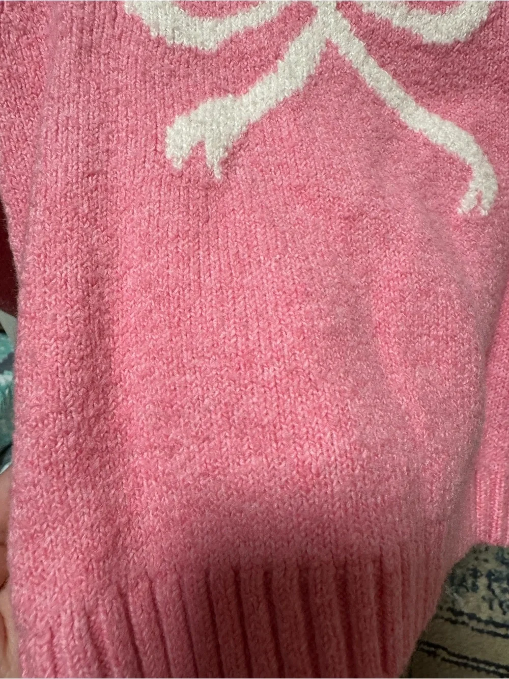 Old Navy Pink Sweater with Cream Bow set